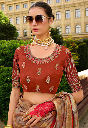 Woven Art Silk Saree in Multicolor