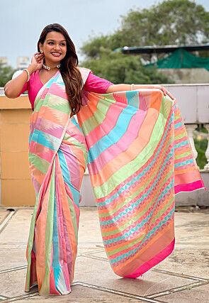 Woven Art Silk Saree in Multicolor