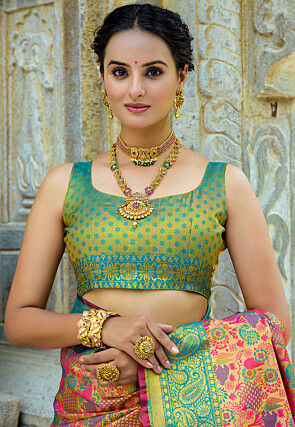 Woven Art Silk Saree in Multicolor