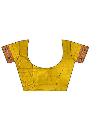 Woven Art Silk Saree in Mustard