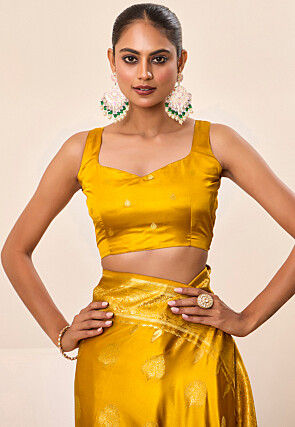 Woven Art Silk Saree in Mustard