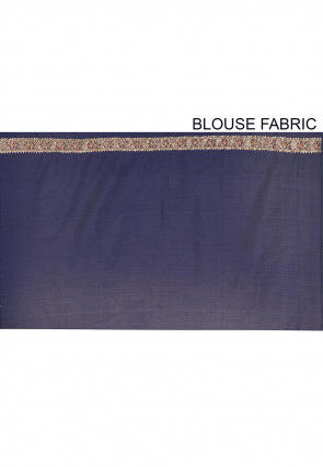 Woven Art Silk Saree in Navy Blue