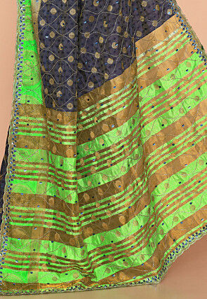 Woven Art Silk Saree in Navy Blue