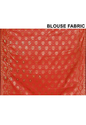 Woven Art Silk Saree in Orange