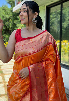 Paithani Saree in Orange