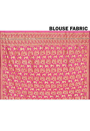 Woven Art Silk Saree in Pink