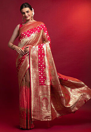Woven Art Silk Saree in Multicolor