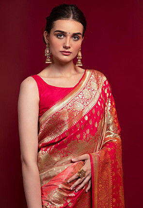 Woven Art Silk Saree in Multicolor