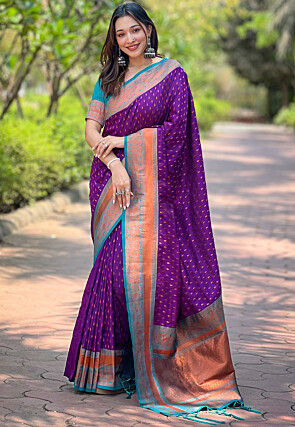 Purple wedding saree new arrivals
