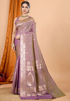 Woven Art Silk Saree in Purple