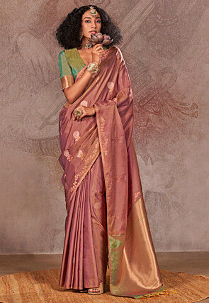 Woven Art Silk Saree in Purple