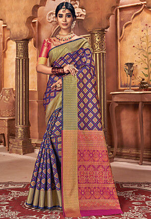 Beautiful Indian Handloom Art Silk Saree Sari Zari Work with Blouse Piece New525