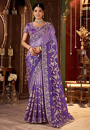 Woven Art Silk Saree in Purple