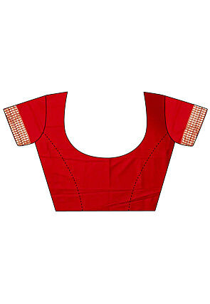 Woven Art Silk Saree in Red