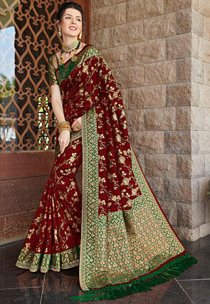 Red Color Kanjivaram Saree With Matching Red Blouse at Rs.499/Piece in  surat offer by Esomic Export