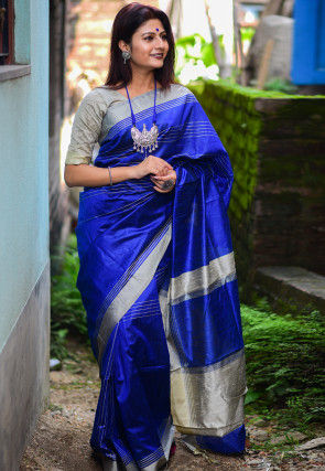 Shop Royal Blue Sarees online at Karagiri for timeless elegance.