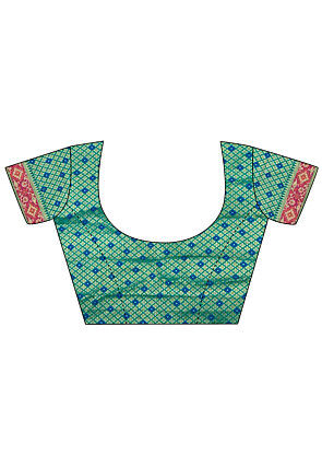 Woven Art Silk Saree in Teal Blue