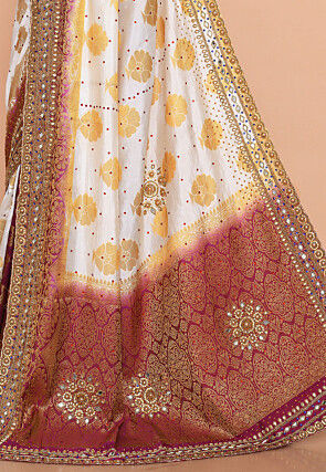 Woven Art Silk Saree in White