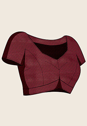 Woven Art Silk Saree in Wine