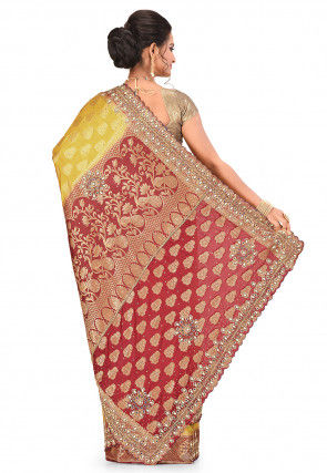 Woven Art Silk Saree in Yellow