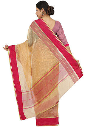 Woven Art Silk Saree in Yellow