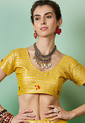 Woven Art Silk Saree in Yellow