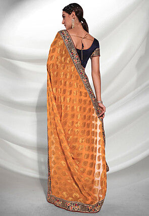 Woven Art Viscose Silk Saree in Mustard