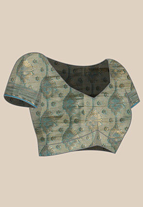 Woven Bangalore Silk Saree in Beige