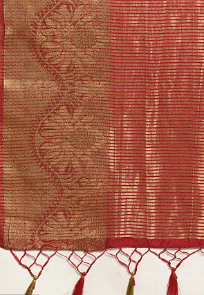 Woven Bangalore Silk Saree in Beige