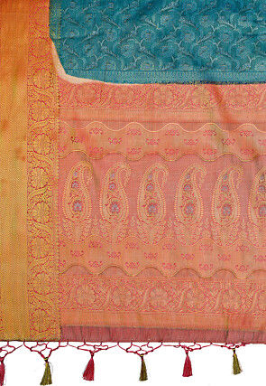 Woven Bangalore Silk Saree in Blue