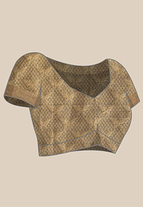 Woven Bangalore Silk Saree in Charcoal Black