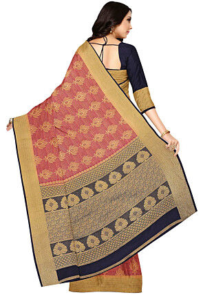 Woven Bangalore Silk Saree in Fuchsia