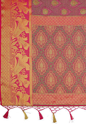 Woven Bangalore Silk Saree in Fuchsia