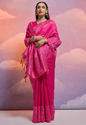 Bangalore Silk Saree in Fuchsia