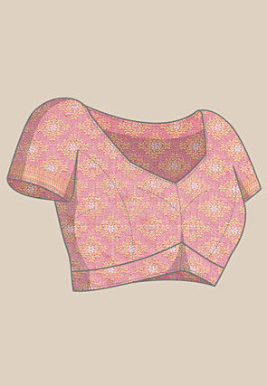 Woven Bangalore Silk Saree in Golden and Dark Blue