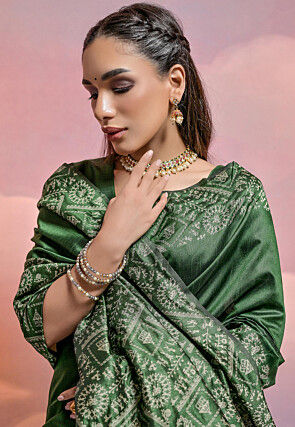 Bangalore Silk Saree in Green