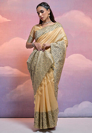 Bangalore Silk Saree in Light Beige