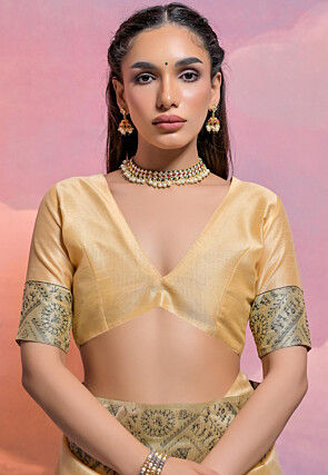 Bangalore Silk Saree in Light Beige