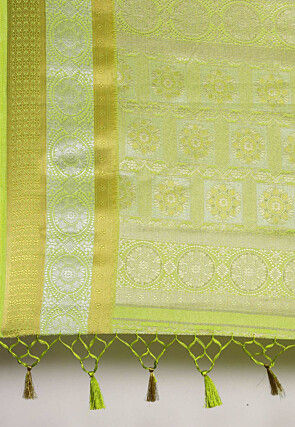 Woven Bangalore Silk Saree in Light Green