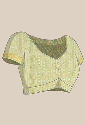 Woven Bangalore Silk Saree in Light Green