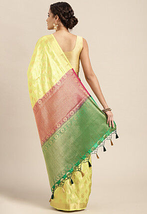 Woven Bangalore Silk Saree in Light Green