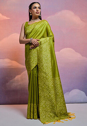 Bangalore Silk Saree in Light Green