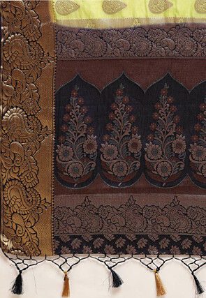 Woven Bangalore Silk Saree in Light Green