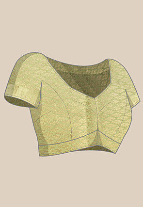 Woven Bangalore Silk Saree in Light Moss Green