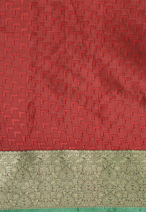 Woven Bangalore Silk Saree in Maroon