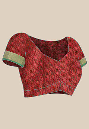 Woven Bangalore Silk Saree in Maroon