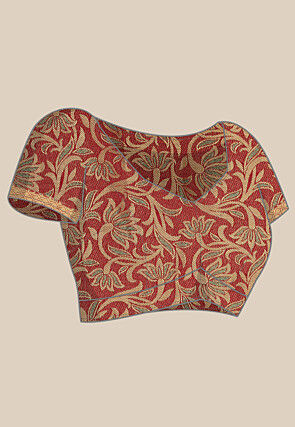 Woven Bangalore Silk Saree in Maroon