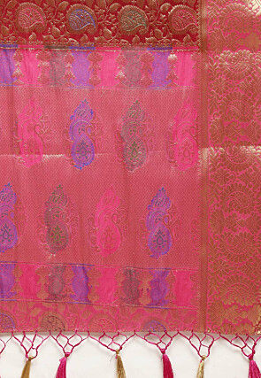 Woven Bangalore Silk Saree in Maroon