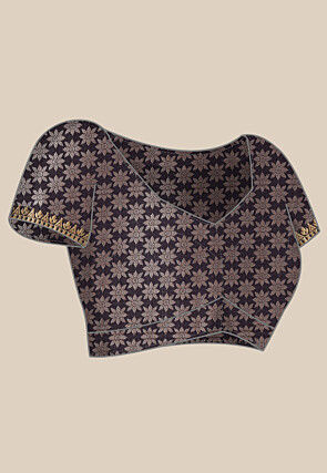 Woven Bangalore Silk Saree in Navy Blue