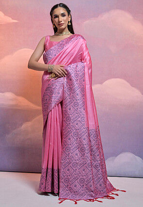 Bangalore Silk Saree in Pink